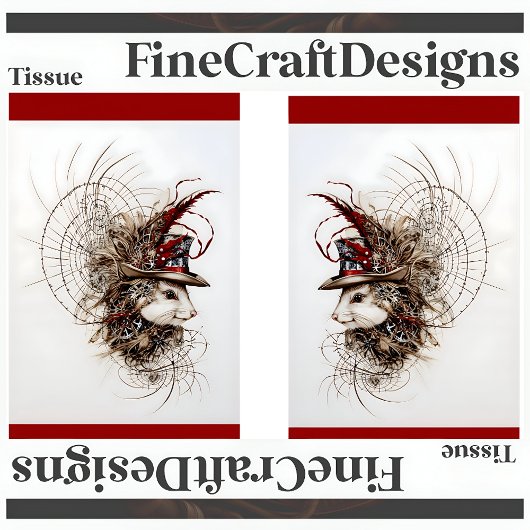 Decoupage Schattigee Steampunk Witte Muis in Pet L Tissuepapier