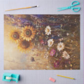 Decoupage Schilderij Zonnebloem & Wildflowers Tissuepapier (Craft)