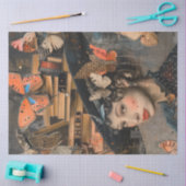 Decoupage School Librarian Pet met boeken Tissuepapier (Craft)