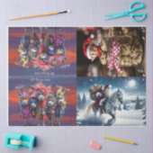 Decoupage Set 4 Elf Cookie Jar Santa Horse Tissuepapier (Craft)