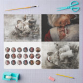 Decoupage Set van 4 Design Santa, Mr Mrs Santa Tissuepapier (Craft)