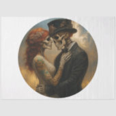 Decoupage Skeleton Couple Wedding 21-inch round Tissuepapier (Voorkant)