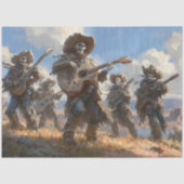 Decoupage Skeleton Cowboy Fur Feather Funk Band Tissuepapier (Voorkant)