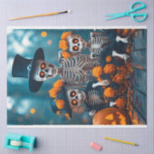 Decoupage Skeleton Family De goudsbloemen Tissuepapier (Craft)