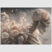 Decoupage Skeleton Floral Pink Silver Tissuepapier (Voorkant)