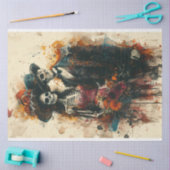 Decoupage Skeleton Party Paar Tissuepapier (Craft)