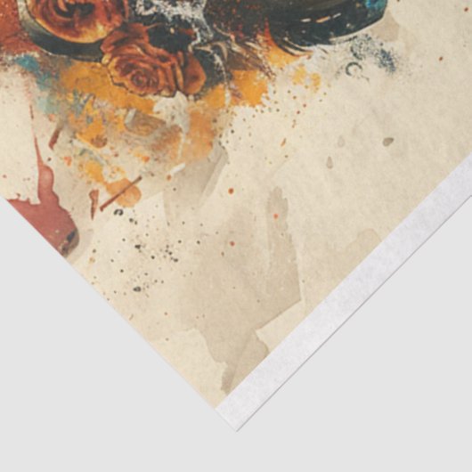 Decoupage Skeleton Party Paar Tissuepapier (Detail)