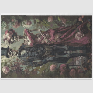 Decoupage  Skeletten Dag van de Dood Tissuepapier