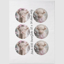 Decoupage Snow Globe Mould Highland Cow Christmas  Tissuepapier