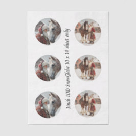 Decoupage Snow Globe Santa & Horse  Tissuepapier