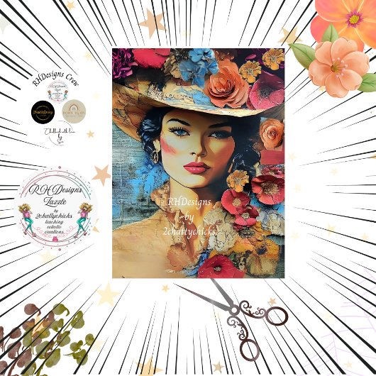 Decoupage Sophisticated Lady Distressed Achtergron Tissuepapier