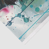 Decoupage Splatter Painted Australian Shepherd Tissuepapier (Detail)