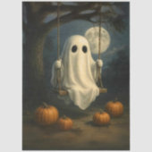 Decoupage spookachtige magie swingend in de maan tissuepapier (Voorkant)