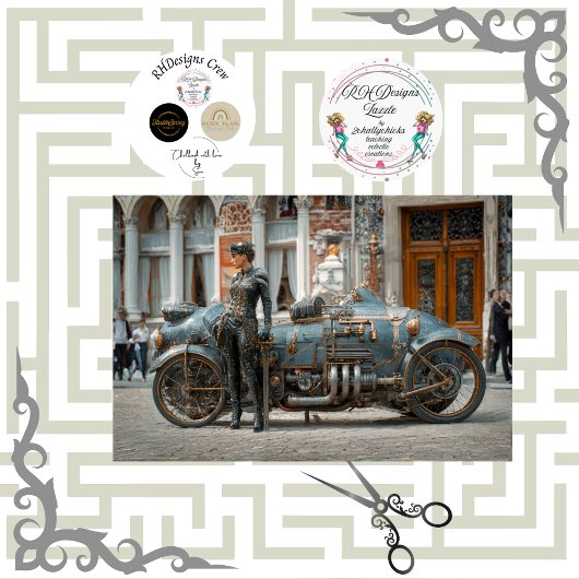 Decoupage Ste Phe Steampunk Kunst  Tissuepapier