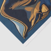 Decoupage Steampunk Cobalt Blue Dog Tissuepapier (Detail)