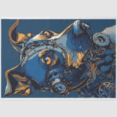 Decoupage Steampunk Cobalt Blue Dog Tissuepapier (Voorkant)