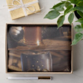 Decoupage - Steampunk Cowboy kat - Tissuepapier (Geschenk)