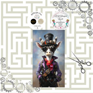 Decoupage Steampunk Fantasy Giraffe Tissuepapier