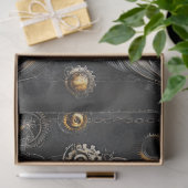 Decoupage Steampunk Fish Silver Gold Metallic Tissuepapier (Geschenk)