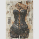Decoupage Steampunk Gearwork Corset Mannequin  Tissuepapier (Voorkant)