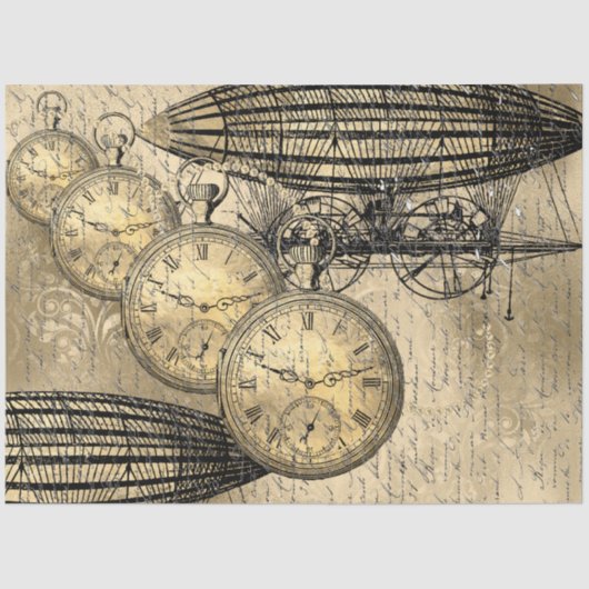 Decoupage steampunk Hindenburg Tissuepapier (Voorkant)