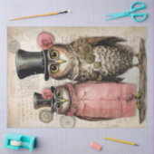 Decoupage Steampunk Mr. & Mrs. Owl Scrapbooking Tissuepapier (Craft)