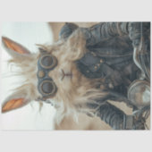 Decoupage Steampunk Rabbit Riding Motorcycle Tissuepapier (Voorkant)