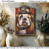 Decoupage Steampunk Regal British Bulldog Links 11 Tissuepapier
