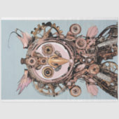 Decoupage Steampunk Roze Uil Gizmo Hootsworth Tissuepapier (Voorkant)