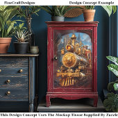 Decoupage Steampunk Stoomtrein Faux Ink 037 Tissuepapier