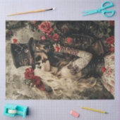 Decoupage Steampunk Valentijn Paar Rood Zwart Tissuepapier (Craft)