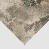 Decoupage Steampunk Valentijn Paar Rood Zwart Tissuepapier (Detail)