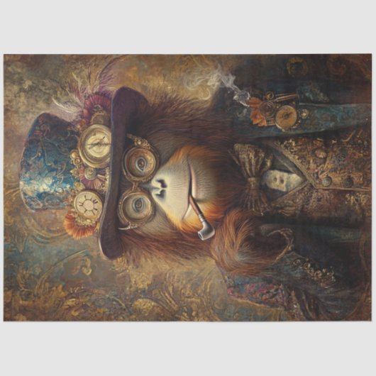 Decoupage Steampunk Victoriaans Monkey Tissuepapier (Voorkant)