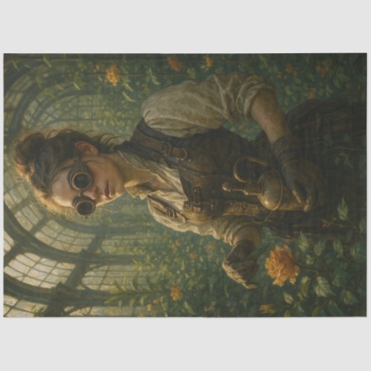 Decoupage Steampunk Victorian Gardener Art Tissuepapier (Voorkant)