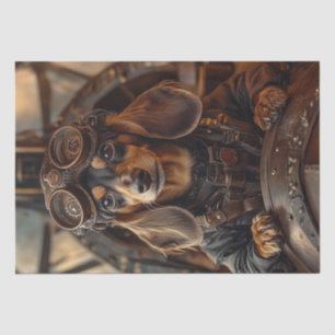 Decoupage Steampunk Vliegende Teckel Tissuepapier