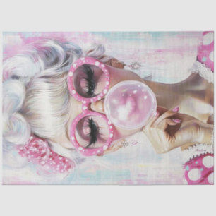 Decoupage Sun-kiss Girl Polka Dot Hot Summer Days Tissuepapier