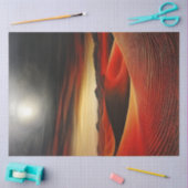 Decoupage Surreal Red Desert Heldere Volle Maan Tissuepapier (Craft)