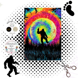 Decoupage Tie Dye Bigfoot & Maan Silhouet  Tissuepapier