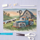  decoupage tissue paper met oude truck, decouupage tissuepapier (Craft)