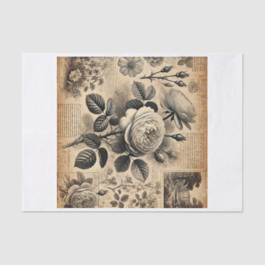 decoupage tissue paper , rozen tissuepapier (Voorkant)