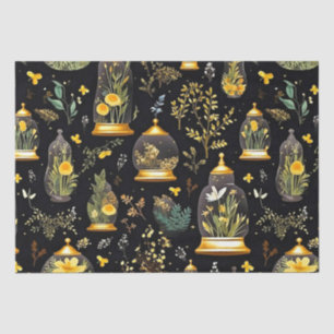 Decoupage Tissue Paper Terrarium Cloches op zwart Tissuepapier