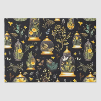 Decoupage Tissue Paper Terrarium Cloches op zwart Tissuepapier