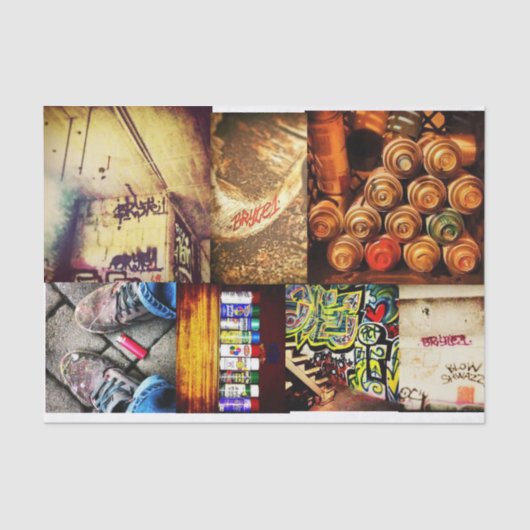 Decoupage tissuepapier, graffiti kunst tissuepapier (Voorkant)