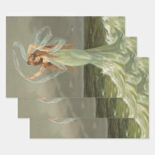 Decoupage Tissuepapier Vintage Zeemeermin Zee Nymp Inpakpapier Vel