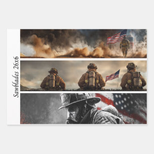Decoupage Trots Brandweer Amerikaanse Vlag Inpakpapier Vel