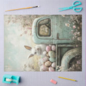 Decoupage  Truck White Rabbit Easter Eggs Tissuepapier (Craft)