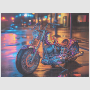 Decoupage Urban Custom Painted Motorcycle Tissuepapier