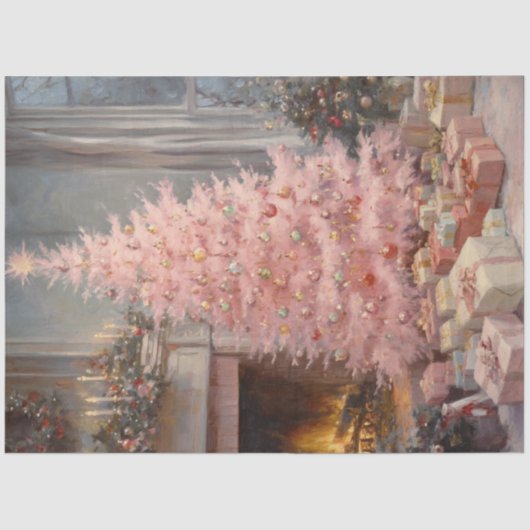 Decoupage vakantie kerstboom schilderen tissuepapier (Voorkant)