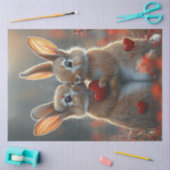 Decoupage Valentijn konijntjes zoenen Tissuepapier (Craft)