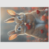 Decoupage Valentijn konijntjes zoenen Tissuepapier (Voorkant)